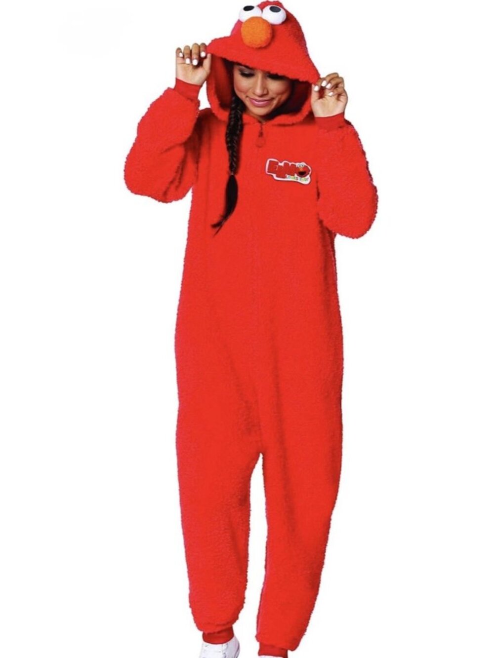 Sesame Street Adult Elmo Loves You Hooded Onesie Halloween Costume Size L/XL
